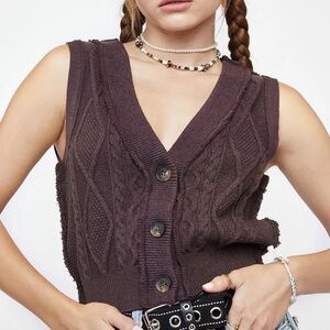 Free People Denson Cable Knit Vest